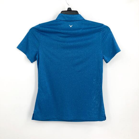 CALLAWAY Womens Golf Polo Shirt Small Blue Heather Quarter Zip Short Sleeve NWT - Picture 9 of 11